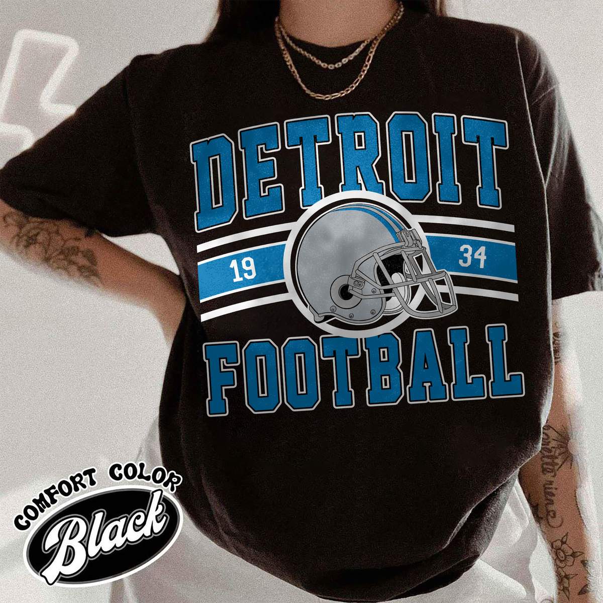 Unisex Detroit football vintage t-shirt for men and women