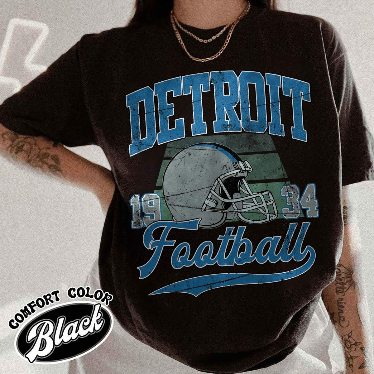 Unisex Detroit football vintage t-shirt for men and women
