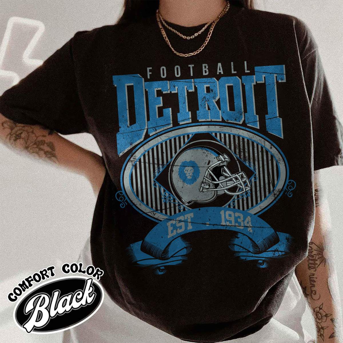 Unisex Detroit football vintage t-shirt for men and women