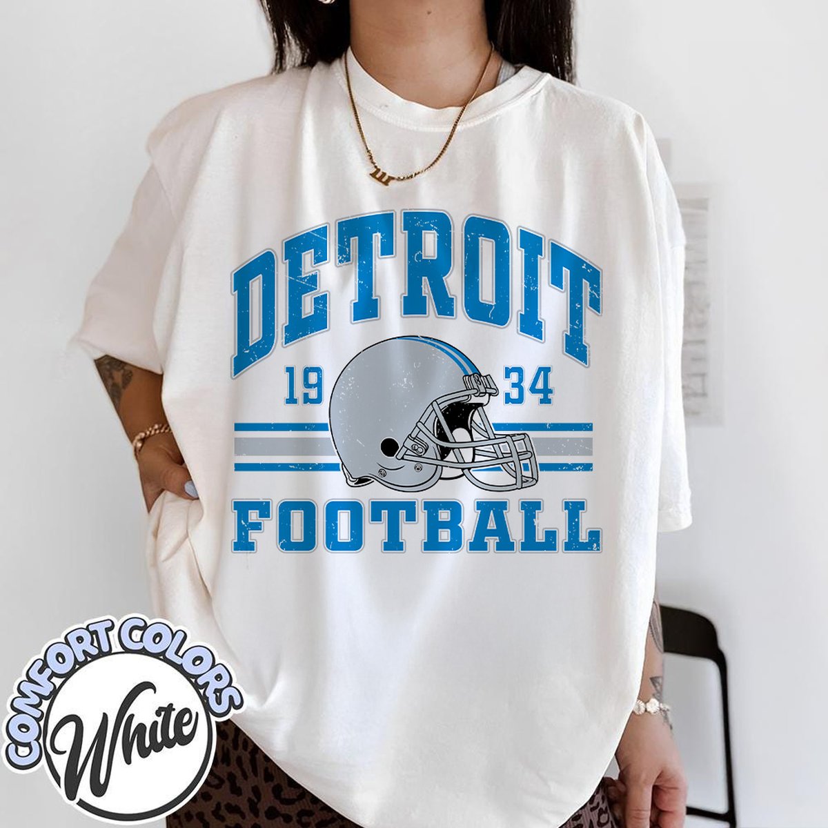 Unisex Detroit football vintage t-shirt for men and women