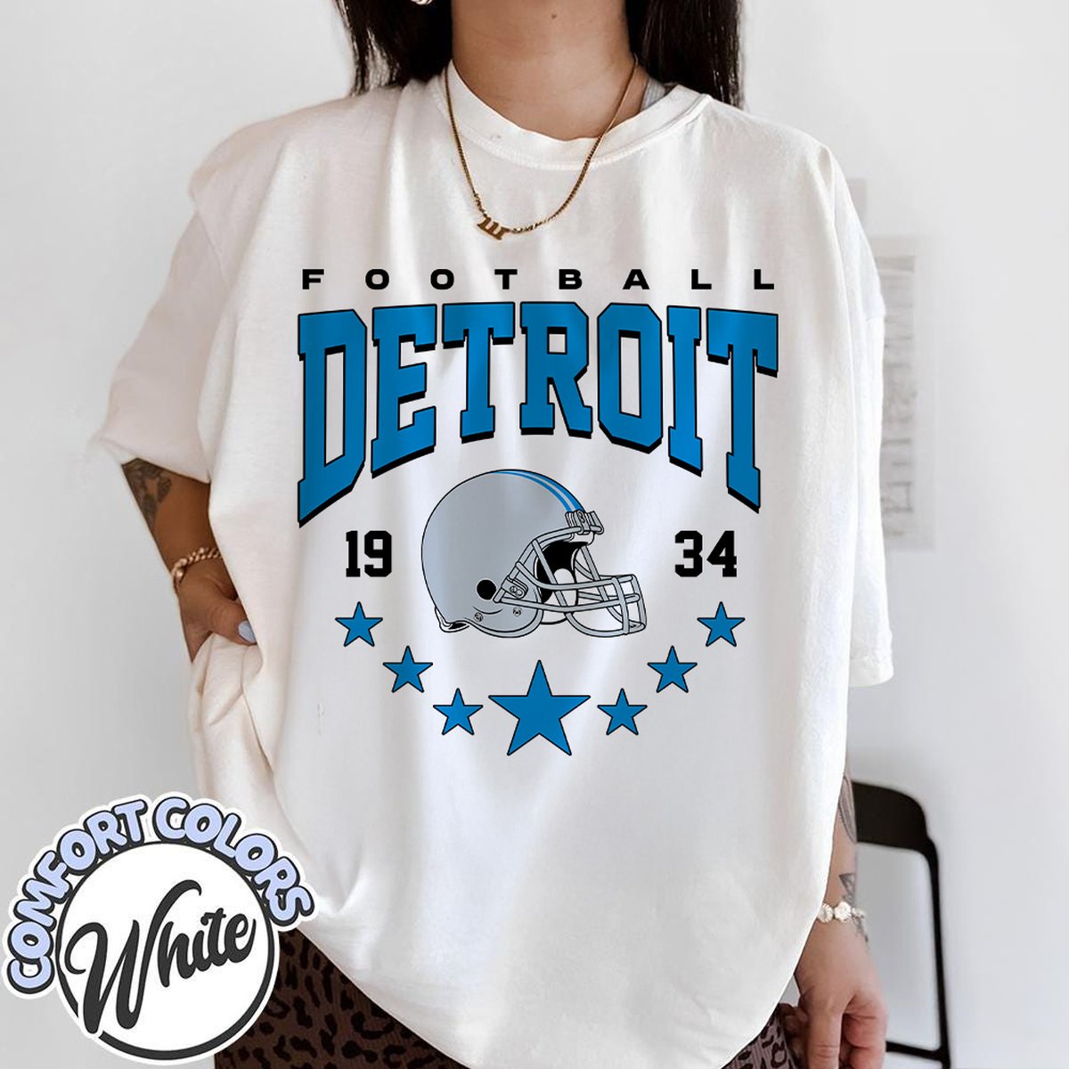 Unisex Detroit football vintage t-shirt for men and women