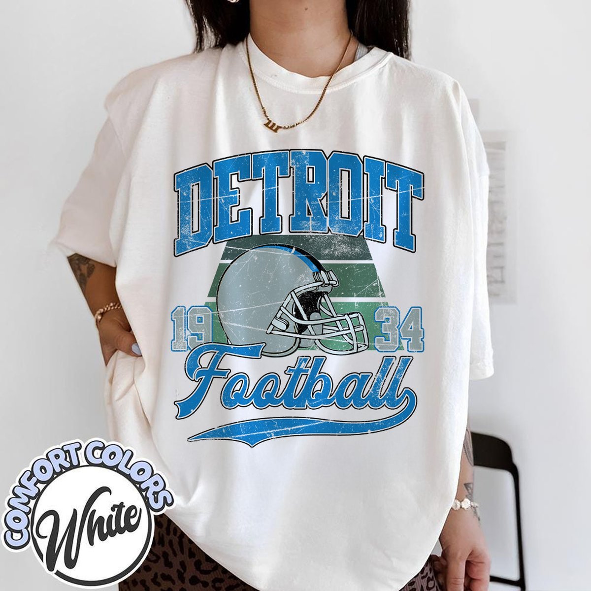 Unisex Detroit football vintage t-shirt for men and women