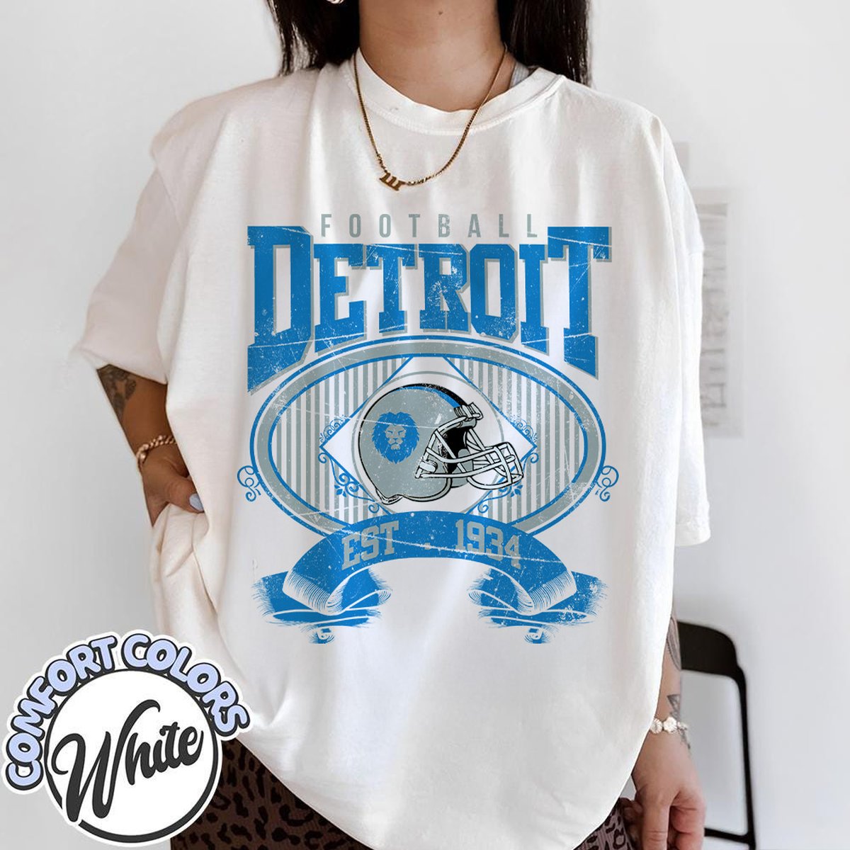 Unisex Detroit football vintage t-shirt for men and women