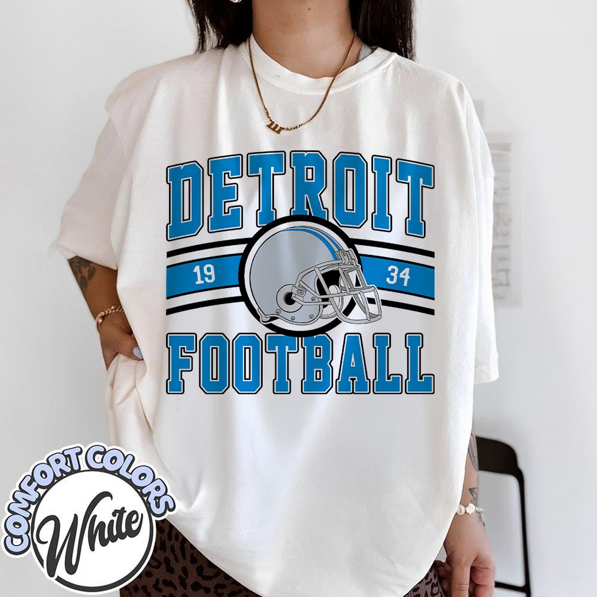 Unisex Detroit football vintage t-shirt for men and women