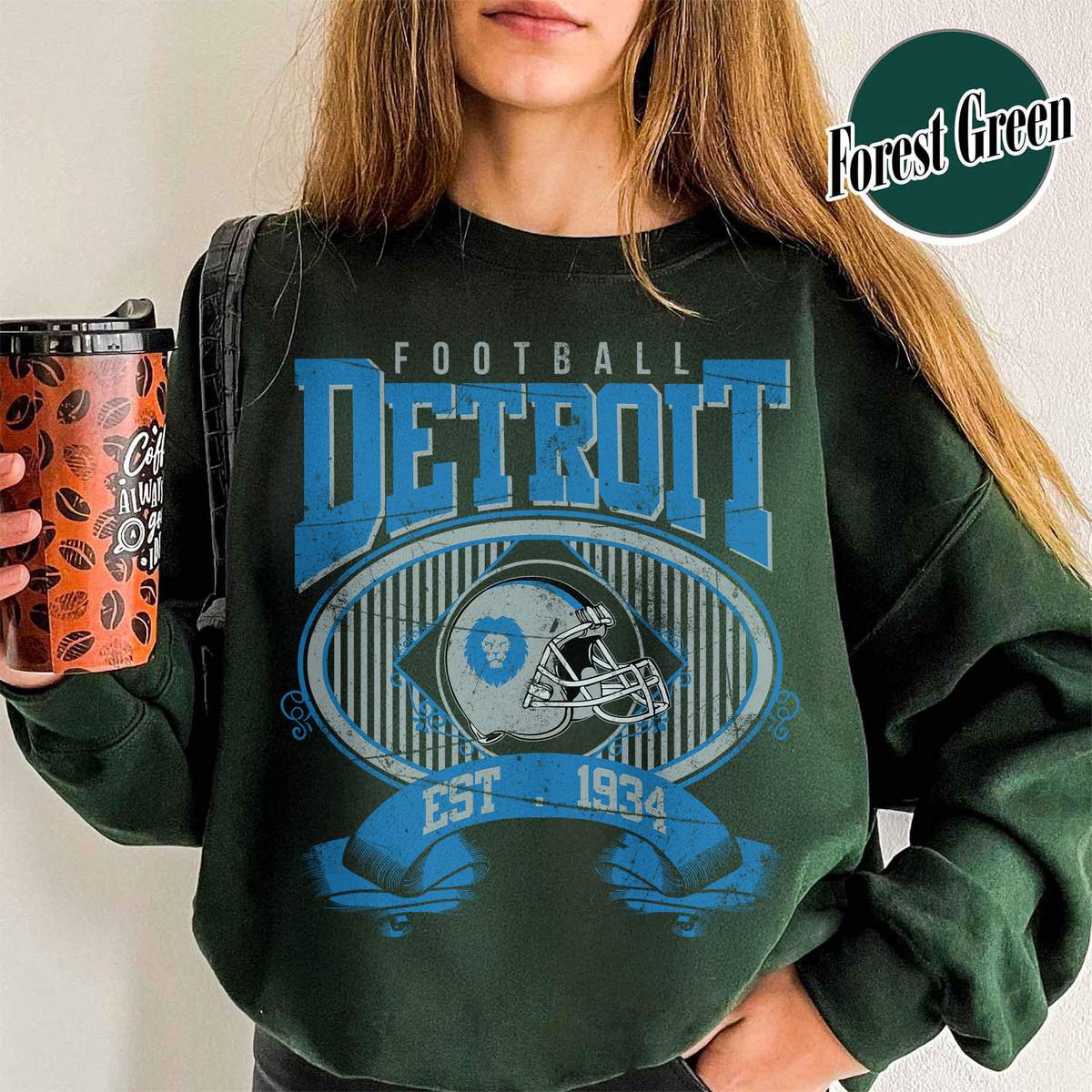 Unisex Detroit football vintage crewneck sweatshirt for men and women