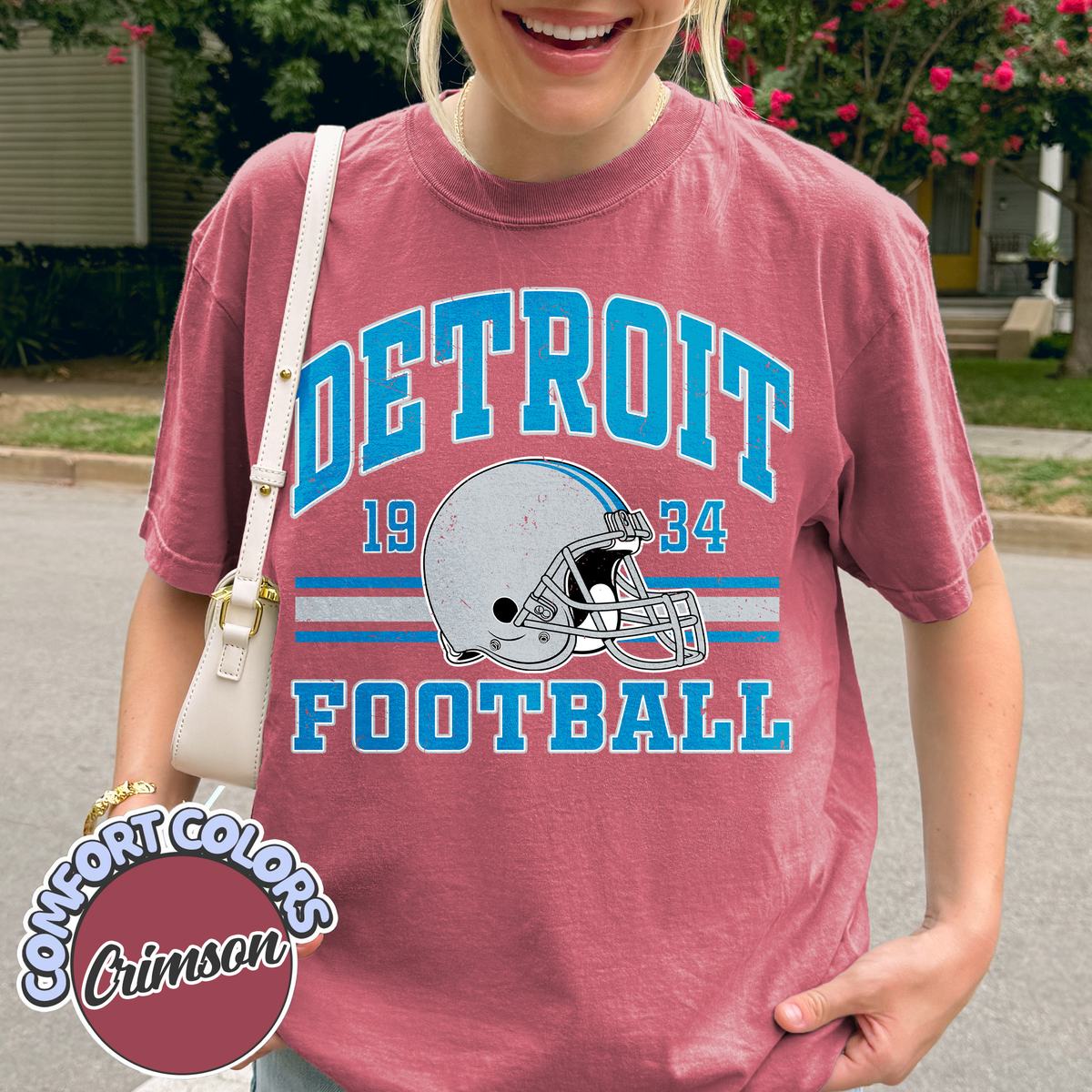Unisex Detroit football vintage t-shirt for men and women