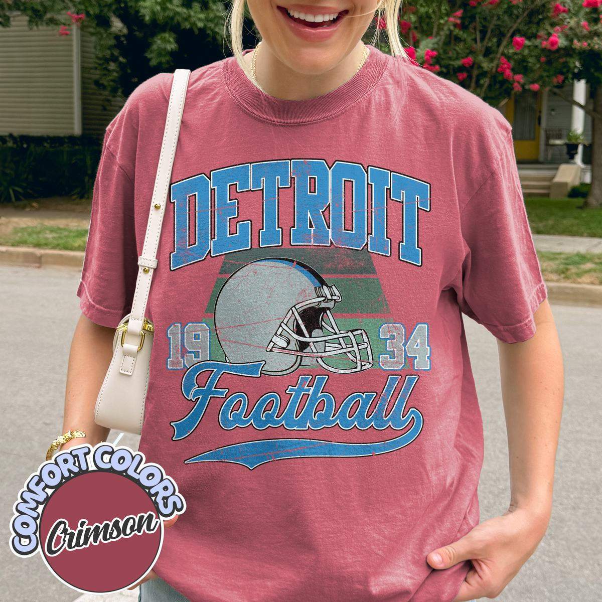 Unisex Detroit football vintage t-shirt for men and women