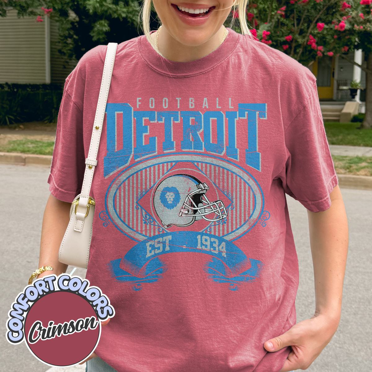 Unisex Detroit football vintage t-shirt for men and women