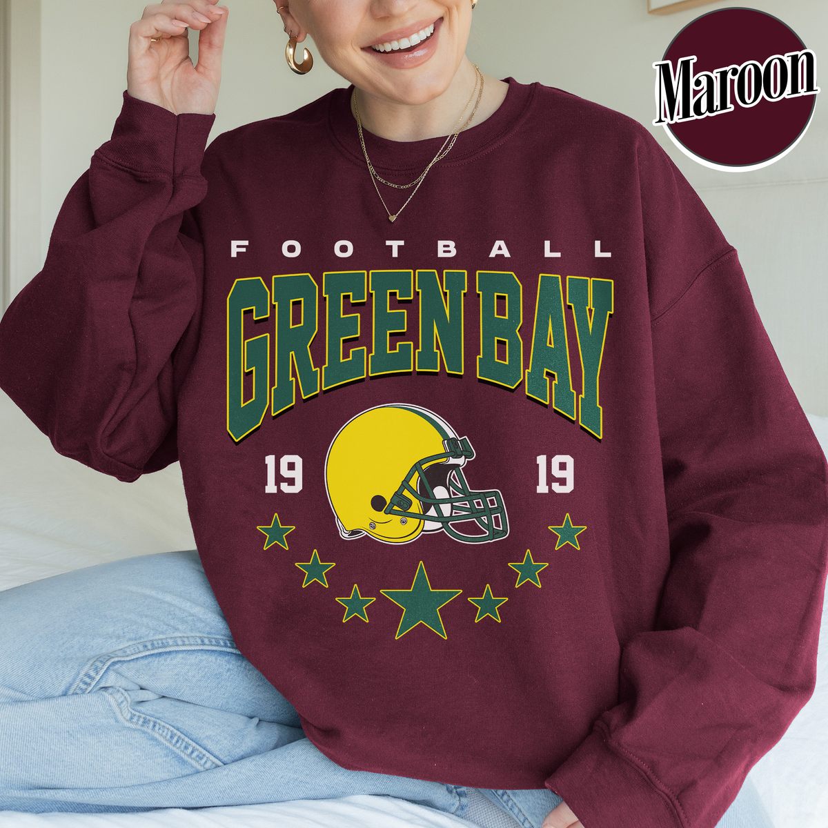 Unisex Green Bay football vintage crewneck sweatshirt for men and women