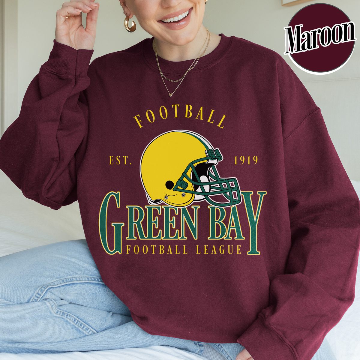 Unisex Green Bay football vintage crewneck sweatshirt for men and women