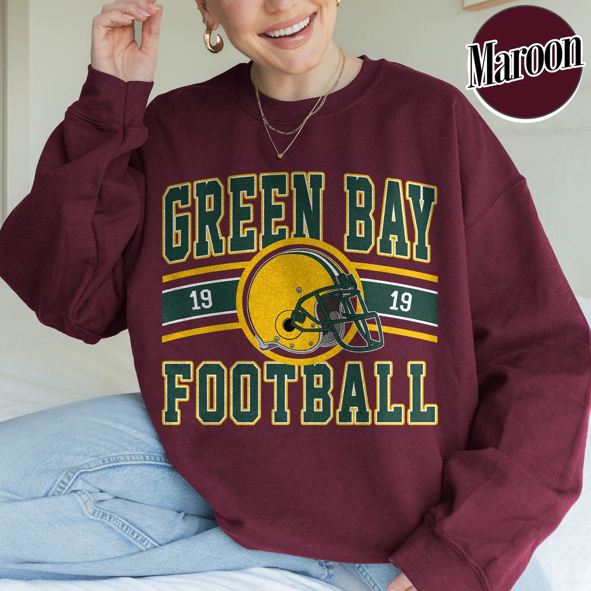 Unisex Green Bay football vintage crewneck sweatshirt for men and women