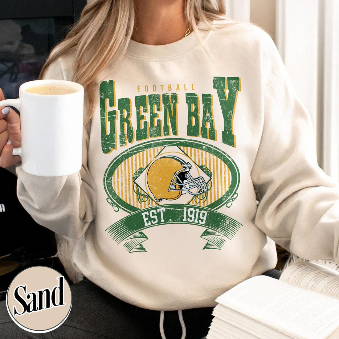 Unisex Green Bay football vintage crewneck sweatshirt for men and women