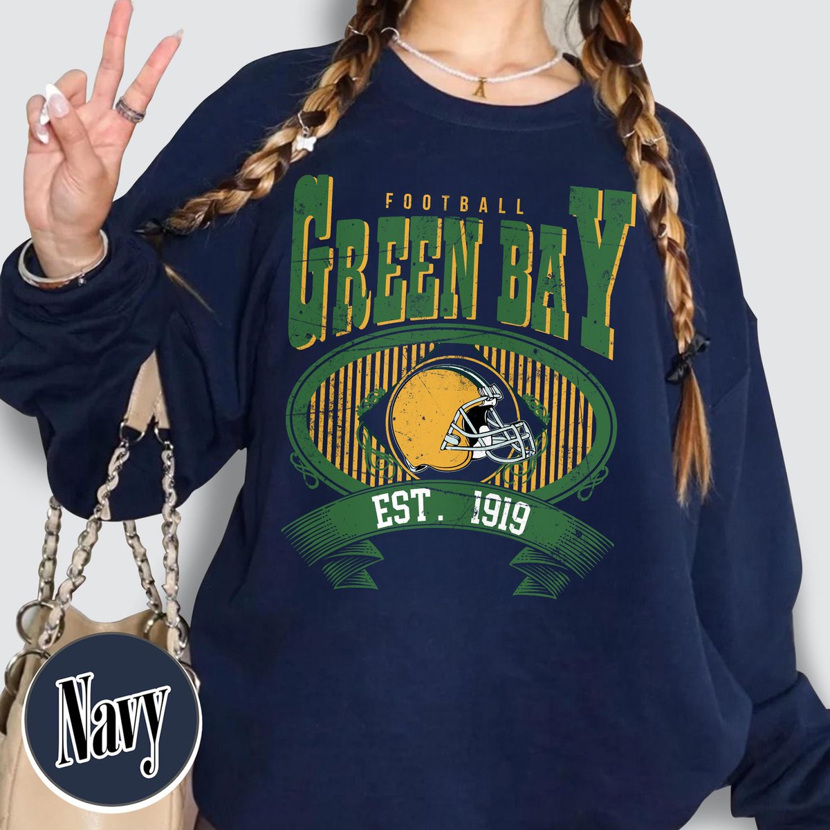 Unisex Green Bay football vintage crewneck sweatshirt for men and women