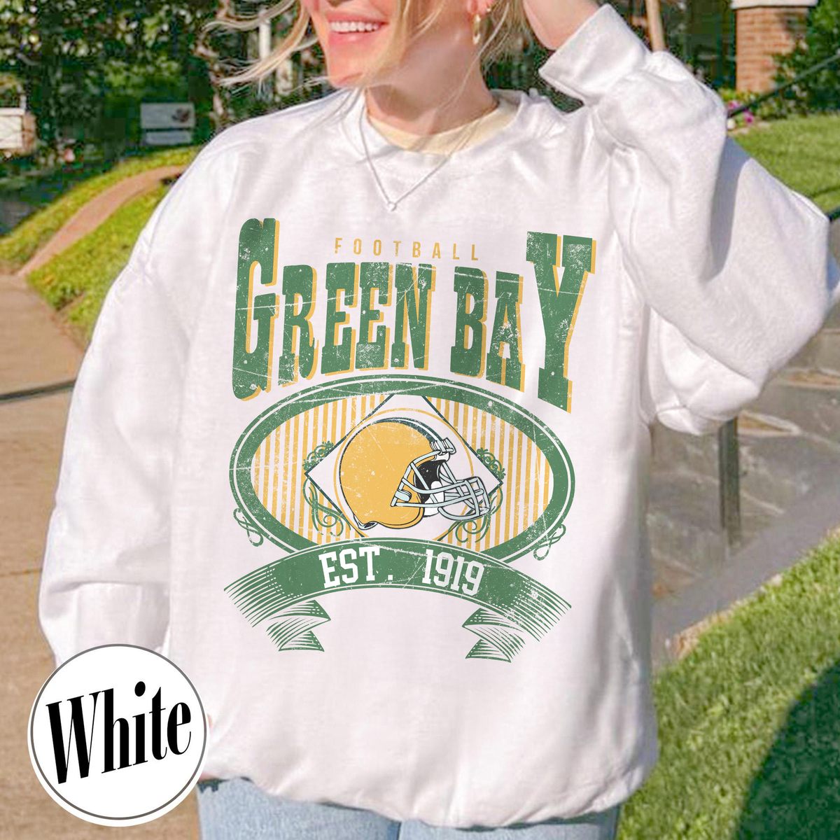 Unisex Green Bay football vintage crewneck sweatshirt for men and women