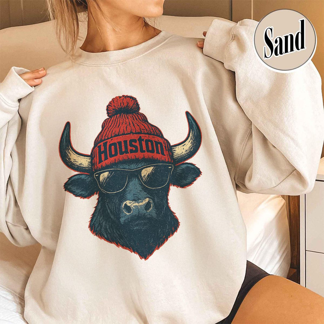 Unisex Houston football vintage crewneck sweatshirt for men and women