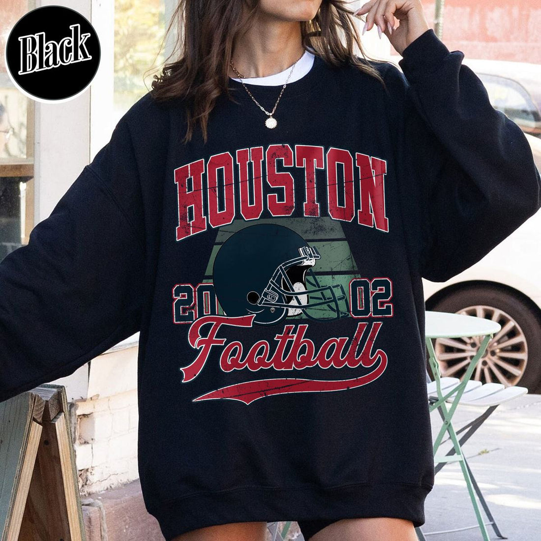 Unisex Houston football vintage crewneck sweatshirt for men and women