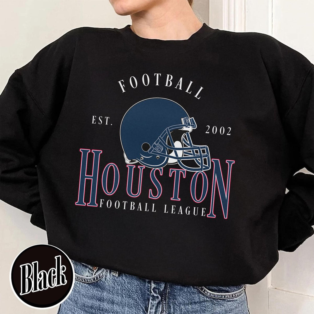 Unisex Houston football vintage crewneck sweatshirt for men and women