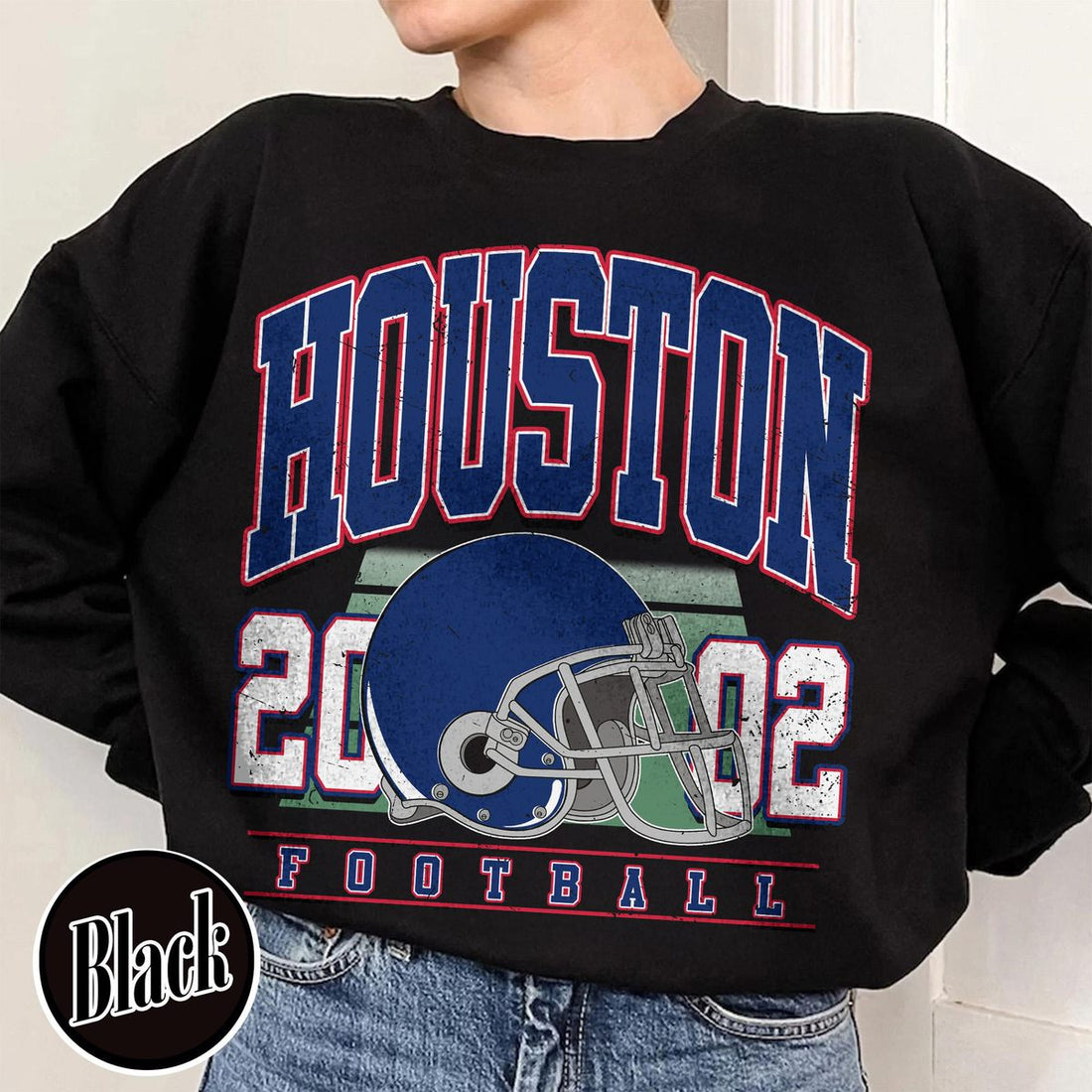 Unisex Houston football vintage crewneck sweatshirt for men and women