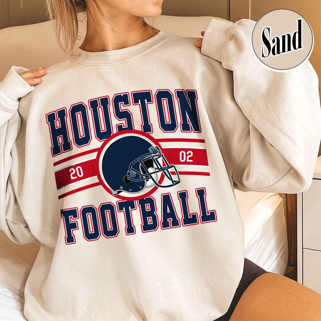 Unisex Houston football vintage crewneck sweatshirt for men and women
