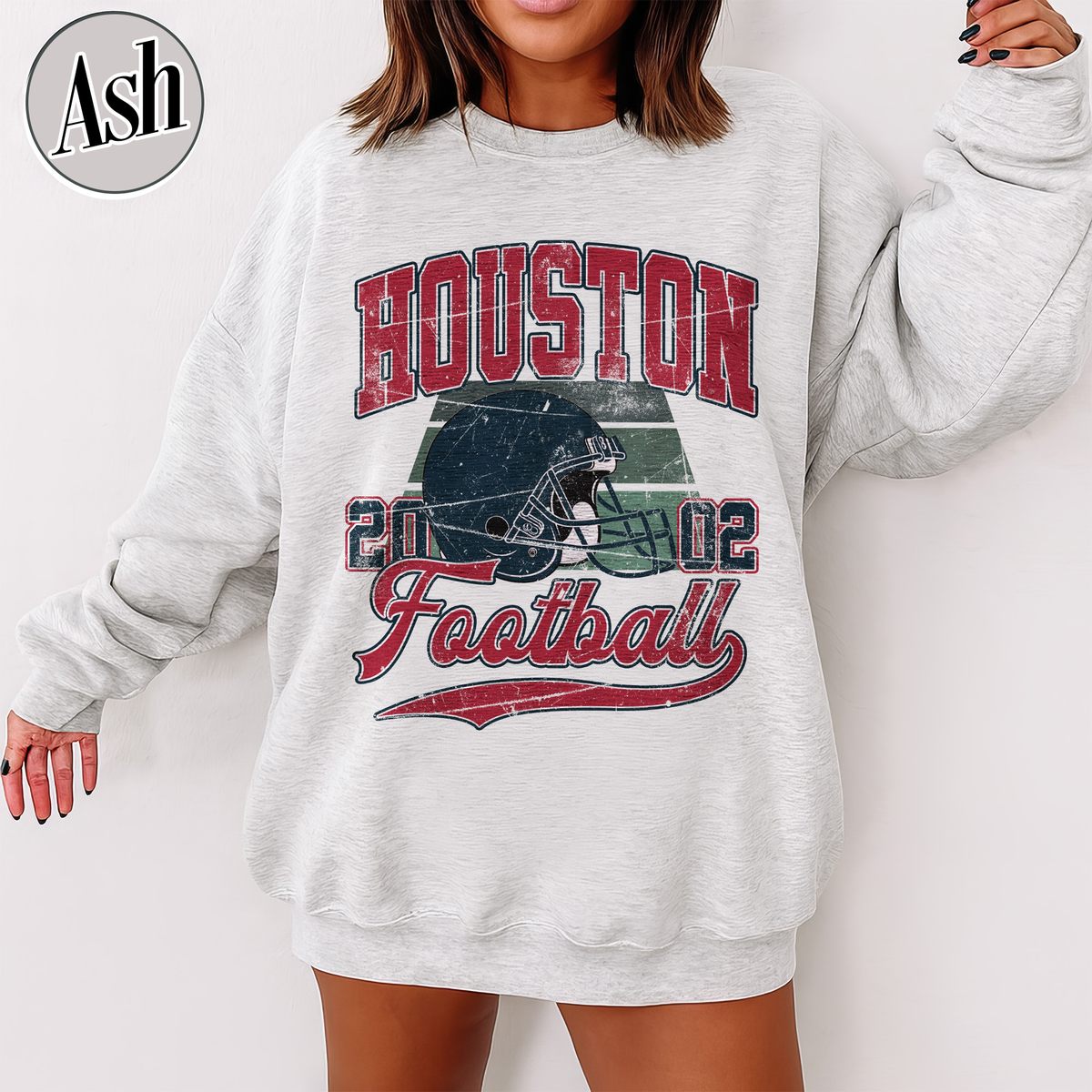 Unisex Houston football vintage crewneck sweatshirt for men and women