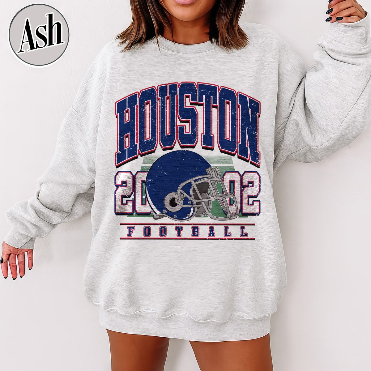 Unisex Houston football vintage crewneck sweatshirt for men and women