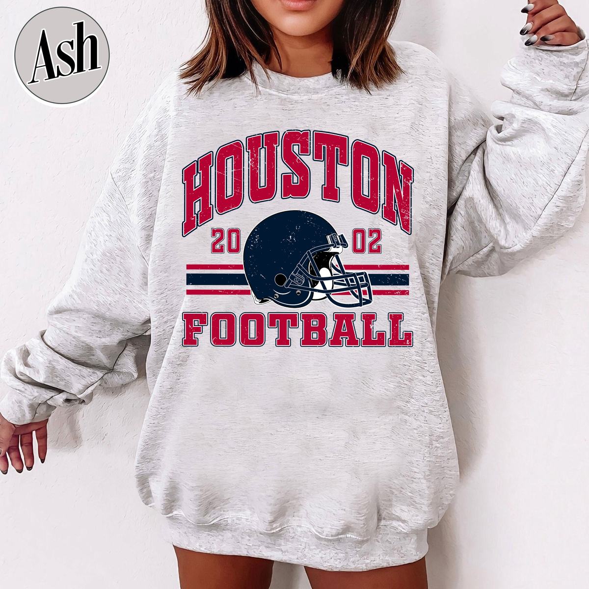 Unisex Houston football vintage crewneck sweatshirt for men and women