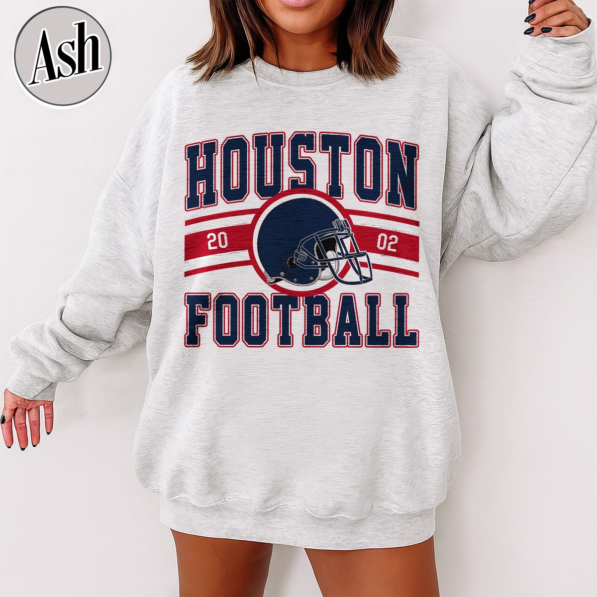 Unisex Houston football vintage crewneck sweatshirt for men and women