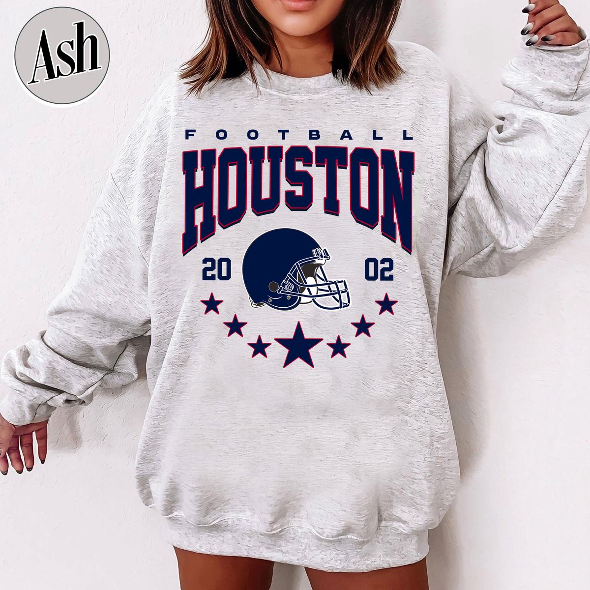 Unisex Houston football vintage crewneck sweatshirt for men and women
