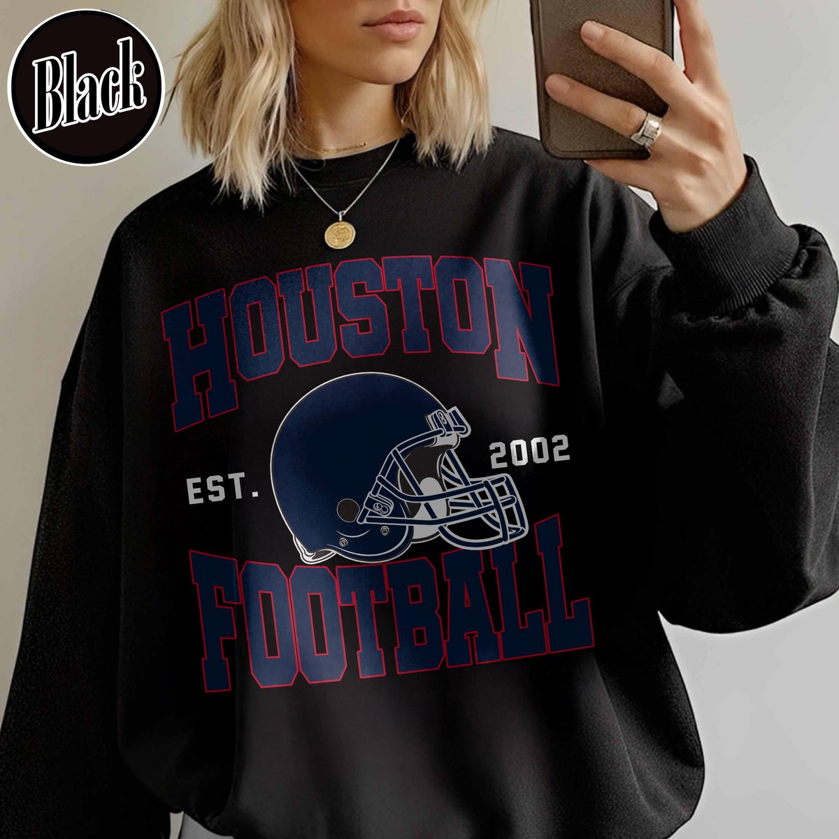 Unisex Houston football vintage crewneck sweatshirt for men and women