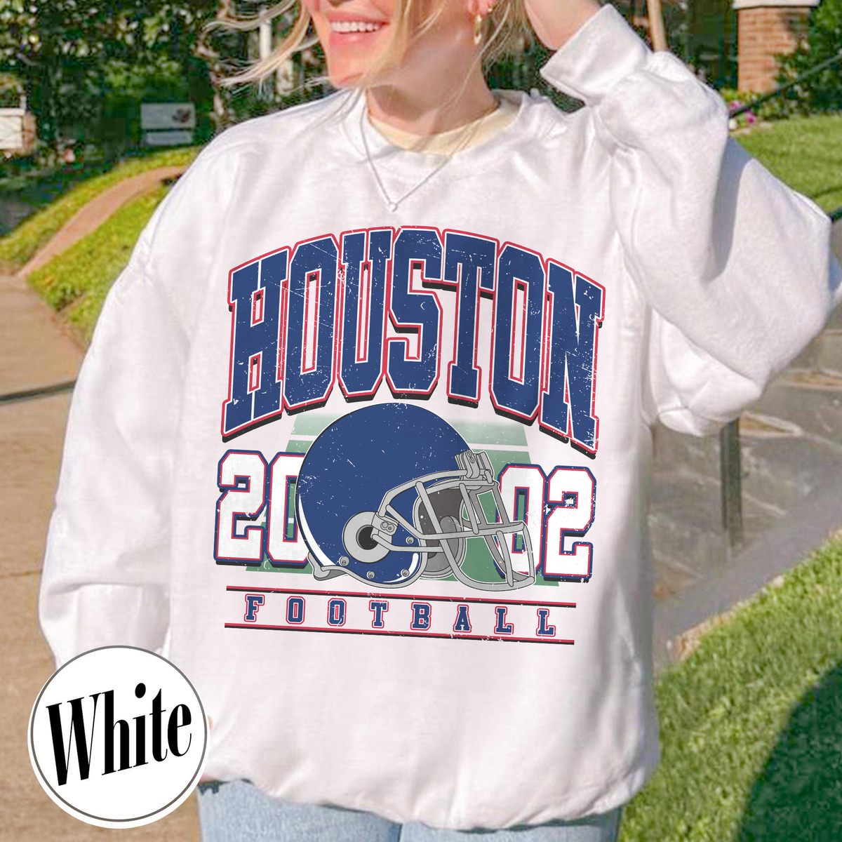 Unisex Houston football vintage crewneck sweatshirt for men and women