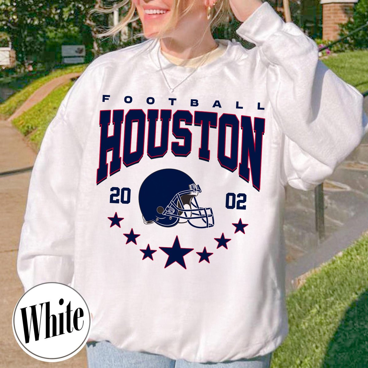 Unisex Houston football vintage crewneck sweatshirt for men and women
