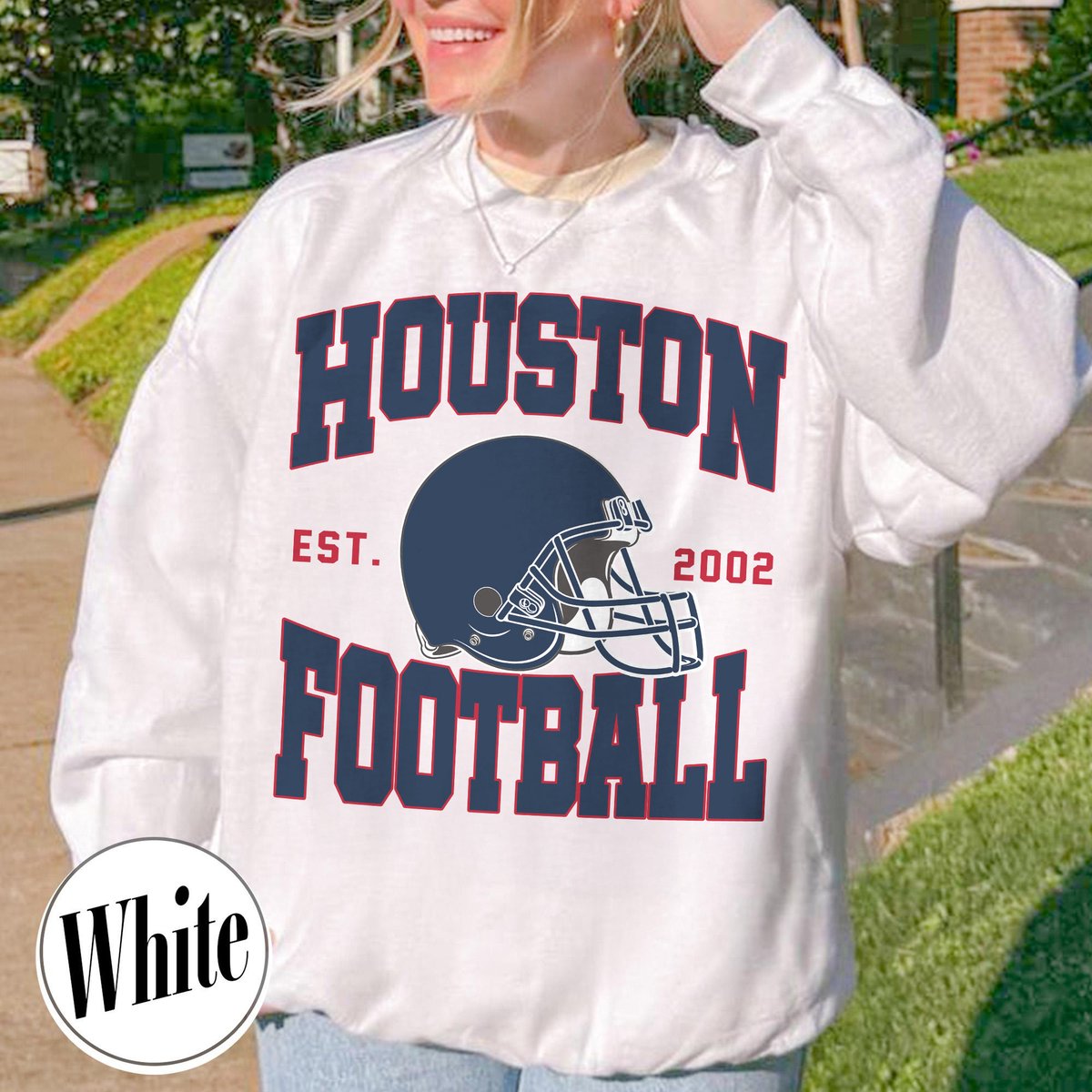 Unisex Houston football vintage crewneck sweatshirt for men and women