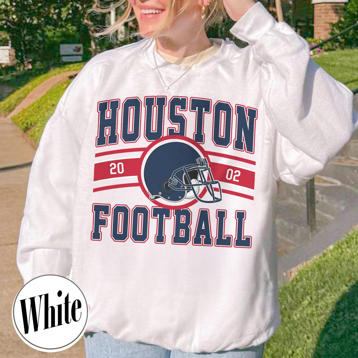 Unisex Houston football vintage crewneck sweatshirt for men and women