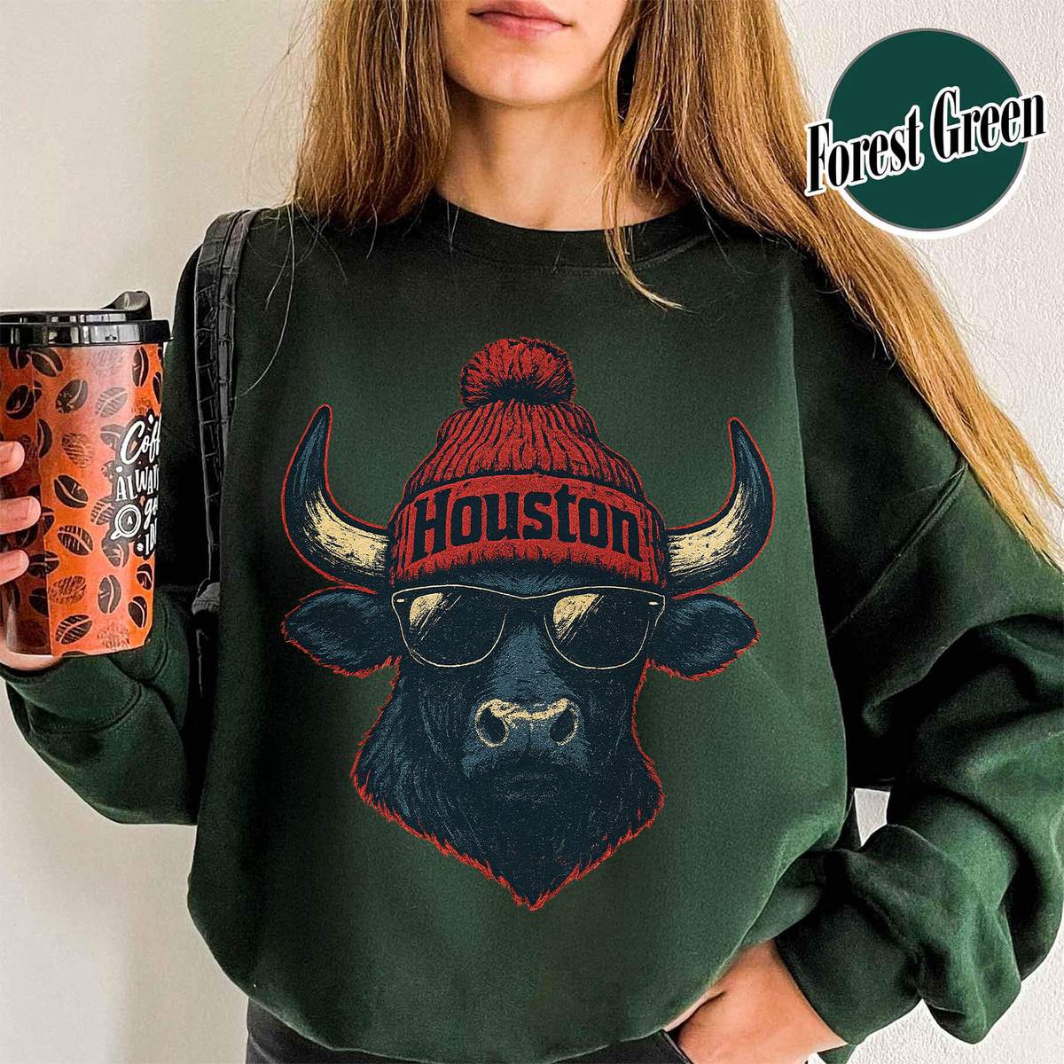 Unisex Houston football vintage crewneck sweatshirt for men and women