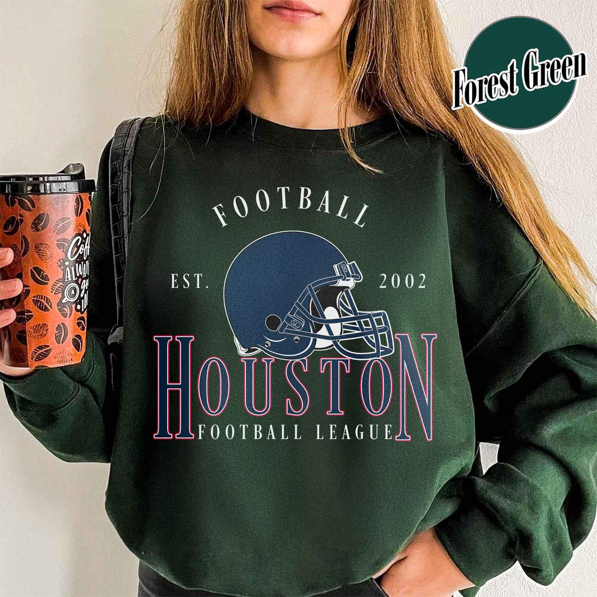 Unisex Houston football vintage crewneck sweatshirt for men and women
