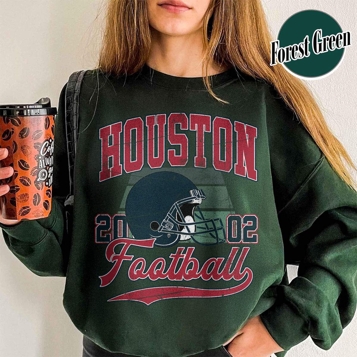 Unisex Houston football vintage crewneck sweatshirt for men and women