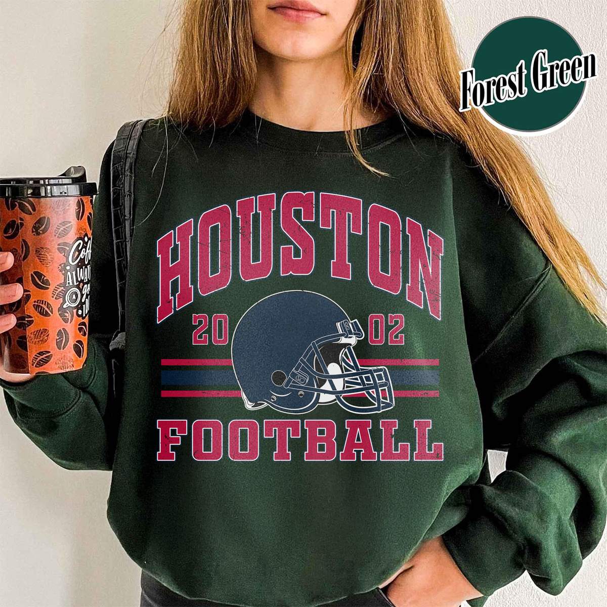 Unisex Houston football vintage crewneck sweatshirt for men and women