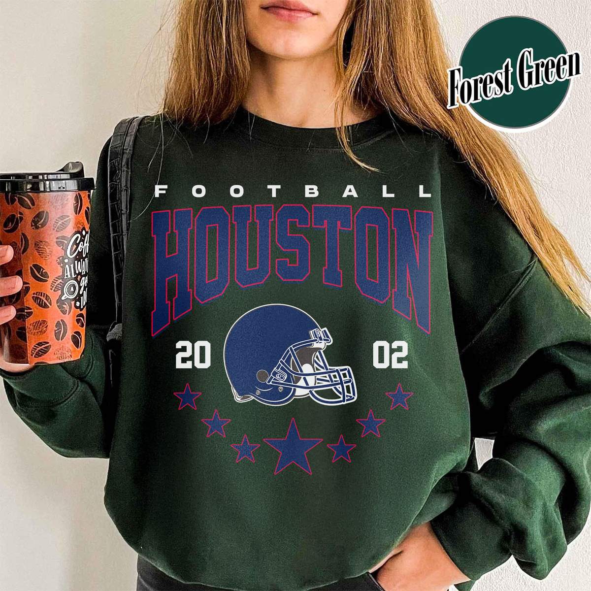 Unisex Houston football vintage crewneck sweatshirt for men and women