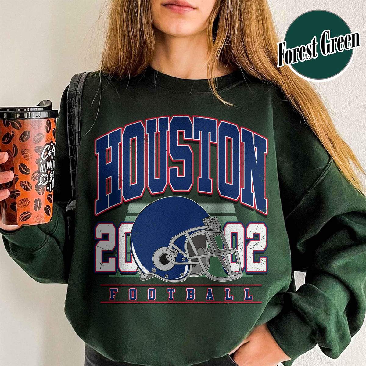 Unisex Houston football vintage crewneck sweatshirt for men and women