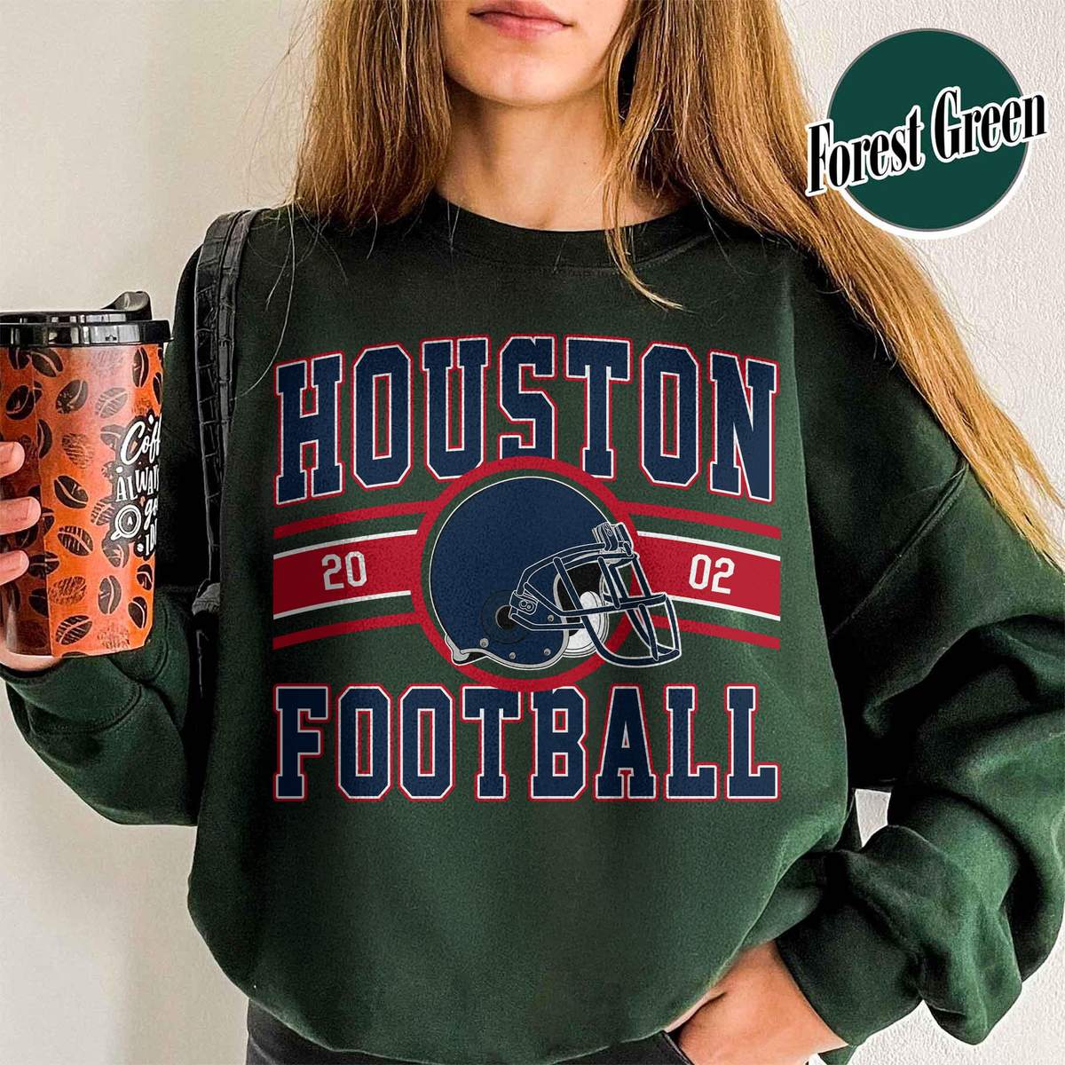 Unisex Houston football vintage crewneck sweatshirt for men and women
