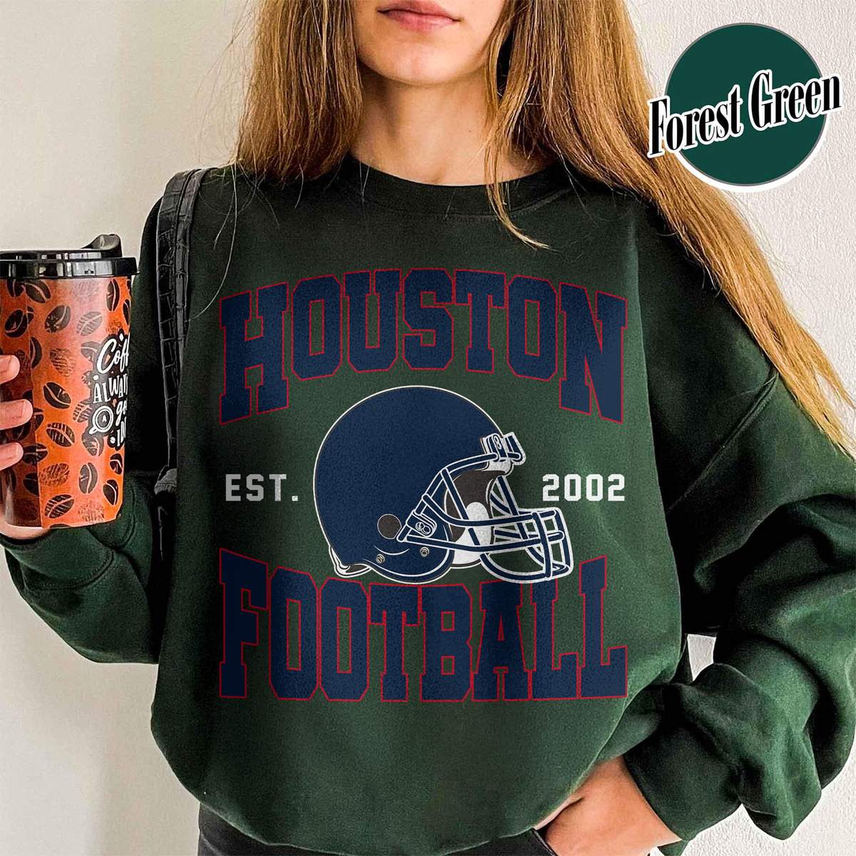 Unisex Houston football vintage crewneck sweatshirt for men and women