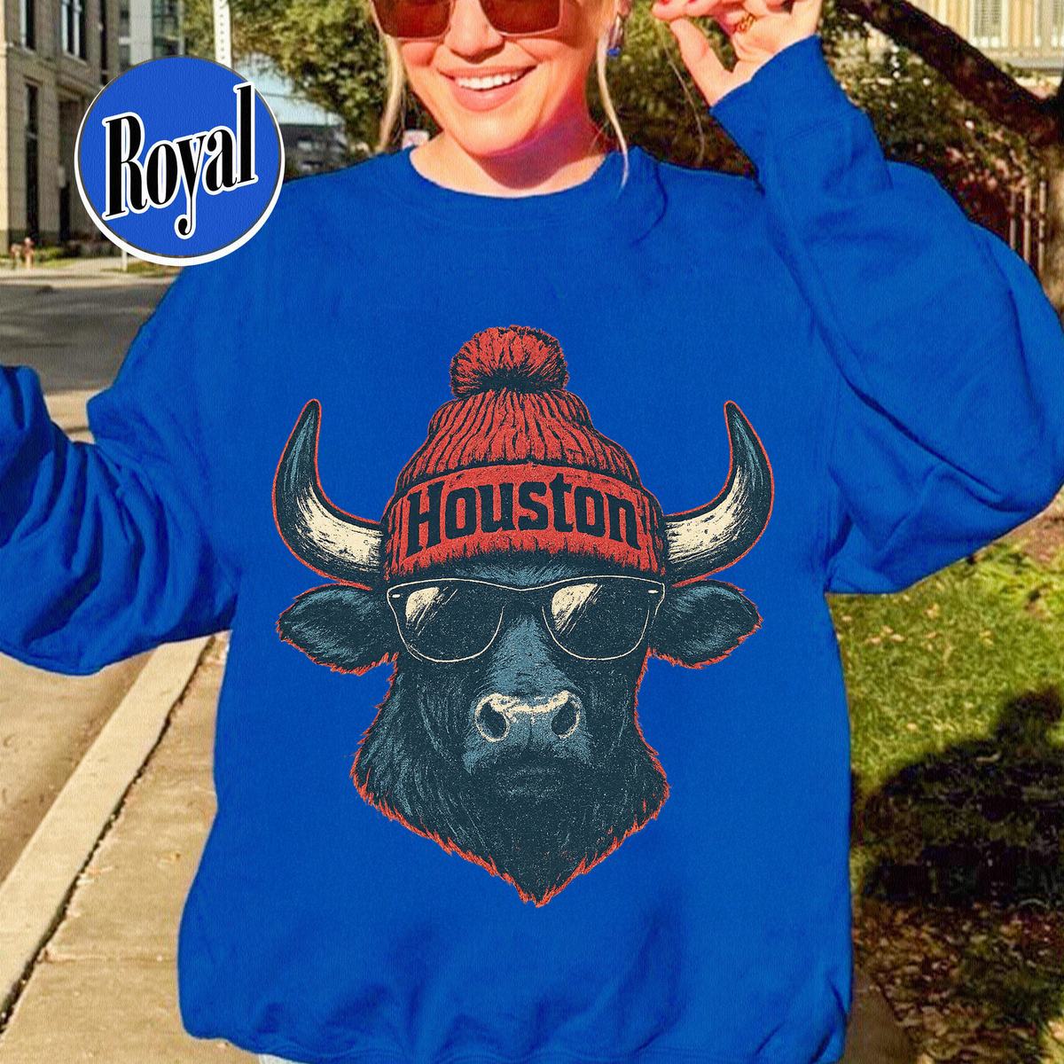 Unisex Houston football vintage crewneck sweatshirt for men and women