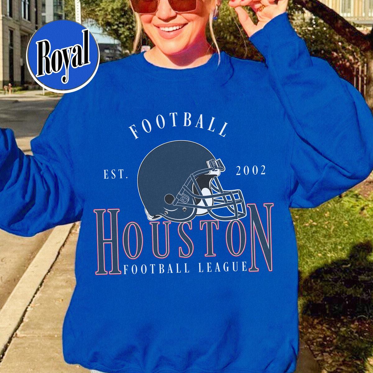 Unisex Houston football vintage crewneck sweatshirt for men and women