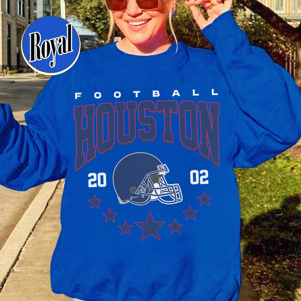 Unisex Houston football vintage crewneck sweatshirt for men and women