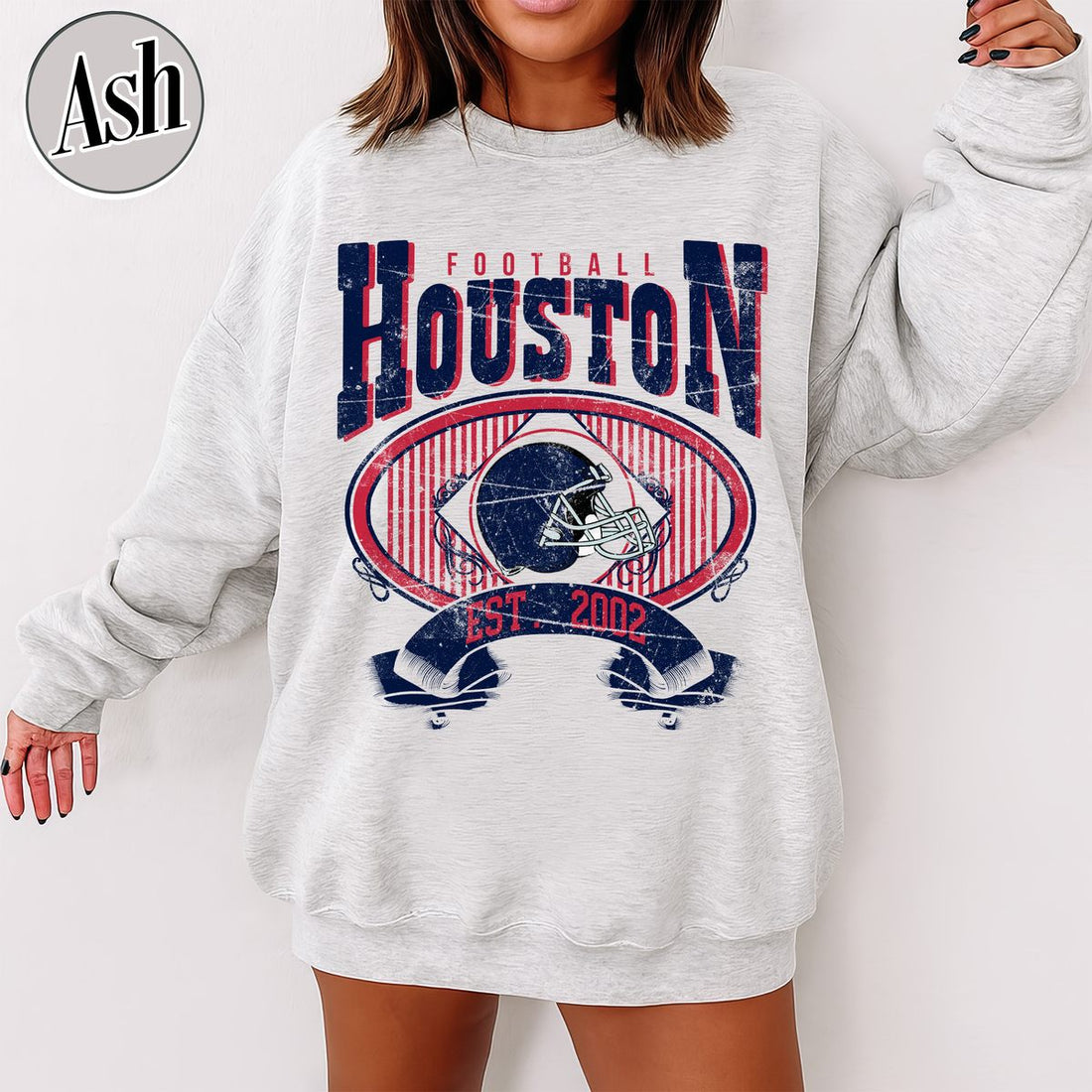 Unisex Houston football vintage crewneck sweatshirt for men and women