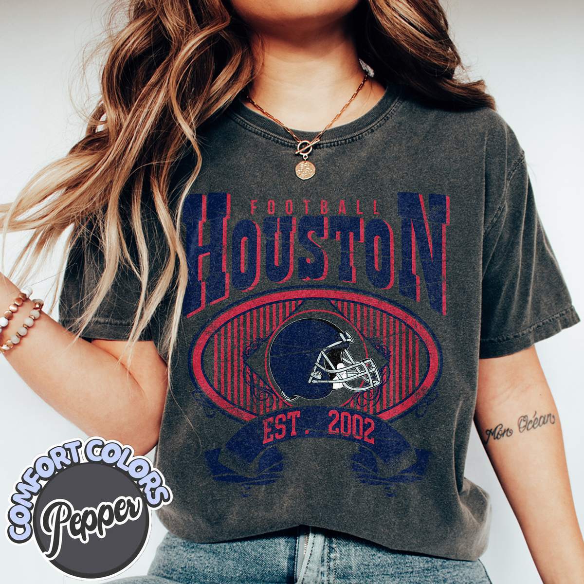 Unisex Houston football vintage t-shirt for men and women