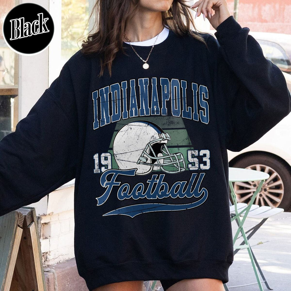 Unisex Indianapolis football vintage crewneck sweatshirt for men and women