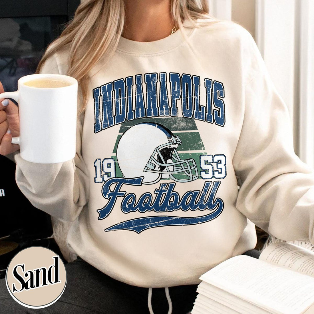 Unisex Indianapolis football vintage crewneck sweatshirt for men and women