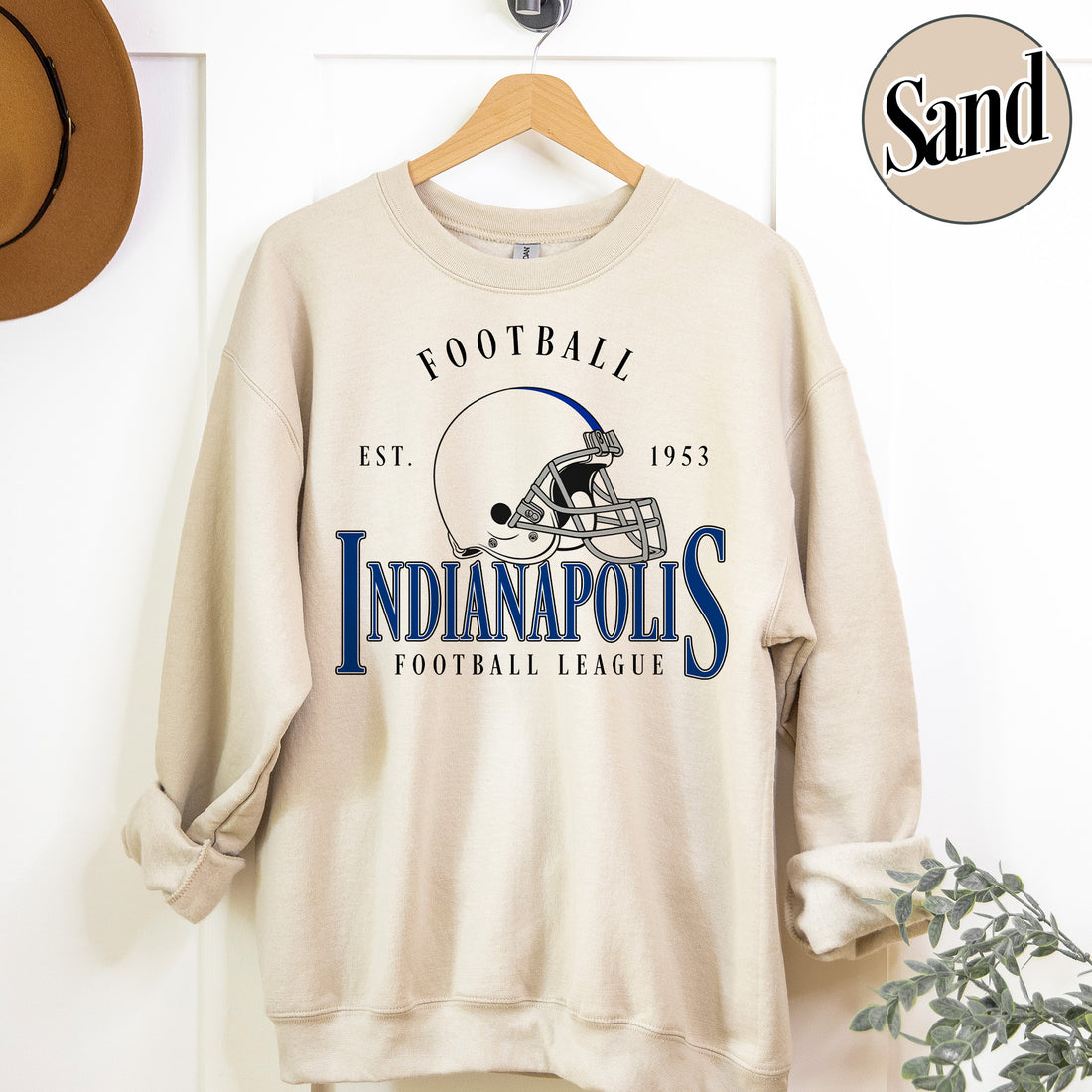 Unisex Indianapolis football vintage crewneck sweatshirt for men and women