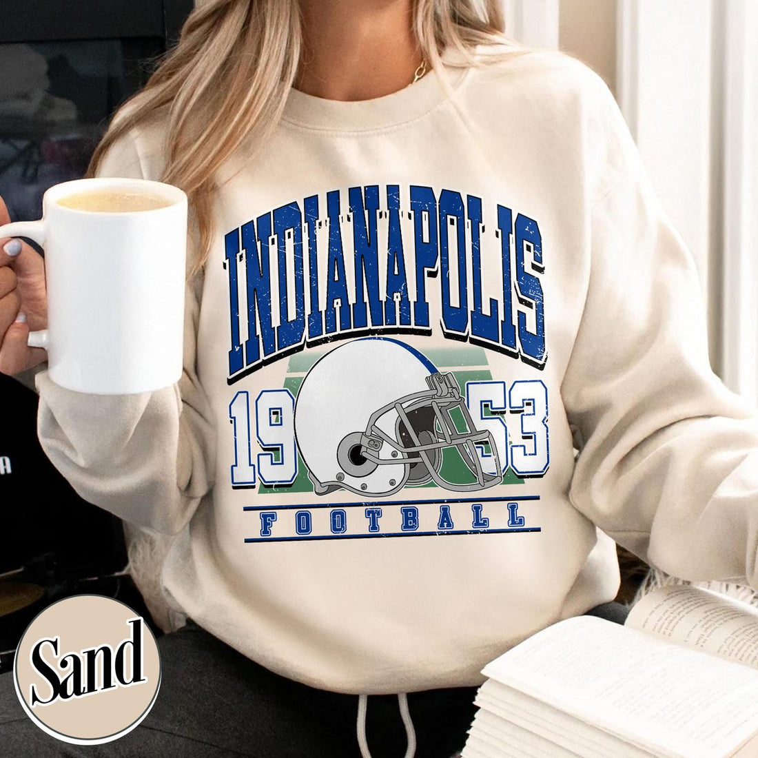 Unisex Indianapolis football vintage crewneck sweatshirt for men and women